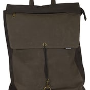 Front view of Waxed Cotton Commuter Canvas Backpack