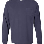 Front view of Garment-Dyed Long Sleeve T-Shirt With A Pocket