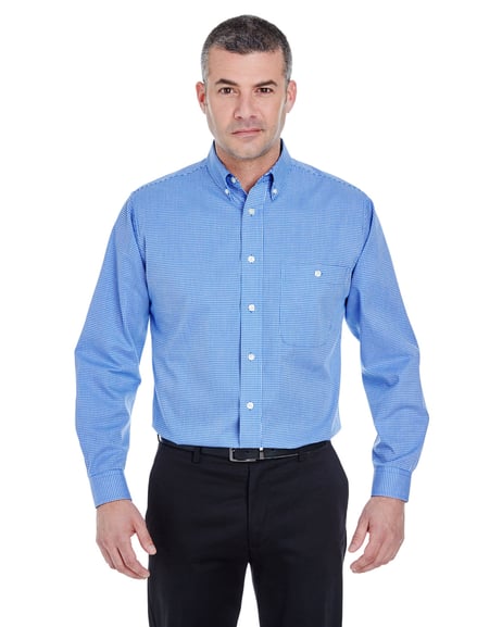 Front view of Men's Yarn-Dyed Micro-Check Woven