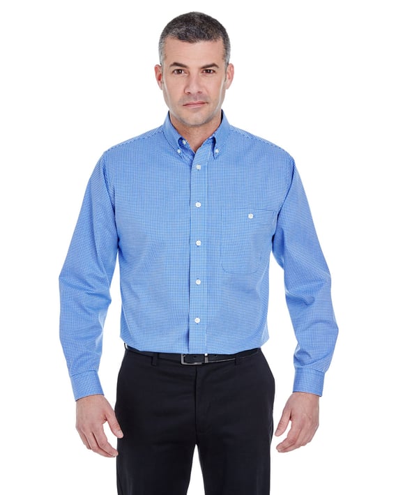 Front view of Men’s Yarn-Dyed Micro-Check Woven