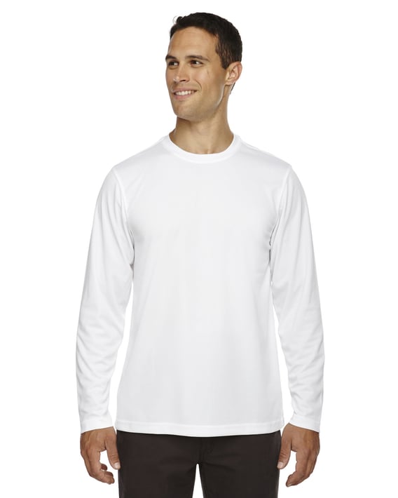 Front view of Men’s Agility Performance Long-Sleeve Piqué Rewneck
