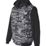 Side view of Nylon Vest With Fleece Sleeves