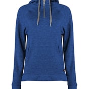 Front view of FitFlex Women’s French Terry Hooded Quarter-Zip