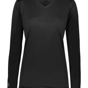 Front view of Women’s Momentum Long Sleeve V-Neck T-Shirt