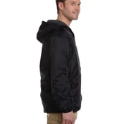 Side view of Fleece Lined Nylon Hooded Jacket