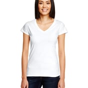 Front view of Ladies’ Lightweight Fitted V-Neck T-Shirt