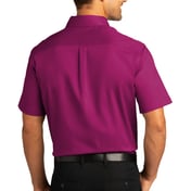 Back view of Short Sleeve SuperPro React Twill Shirt