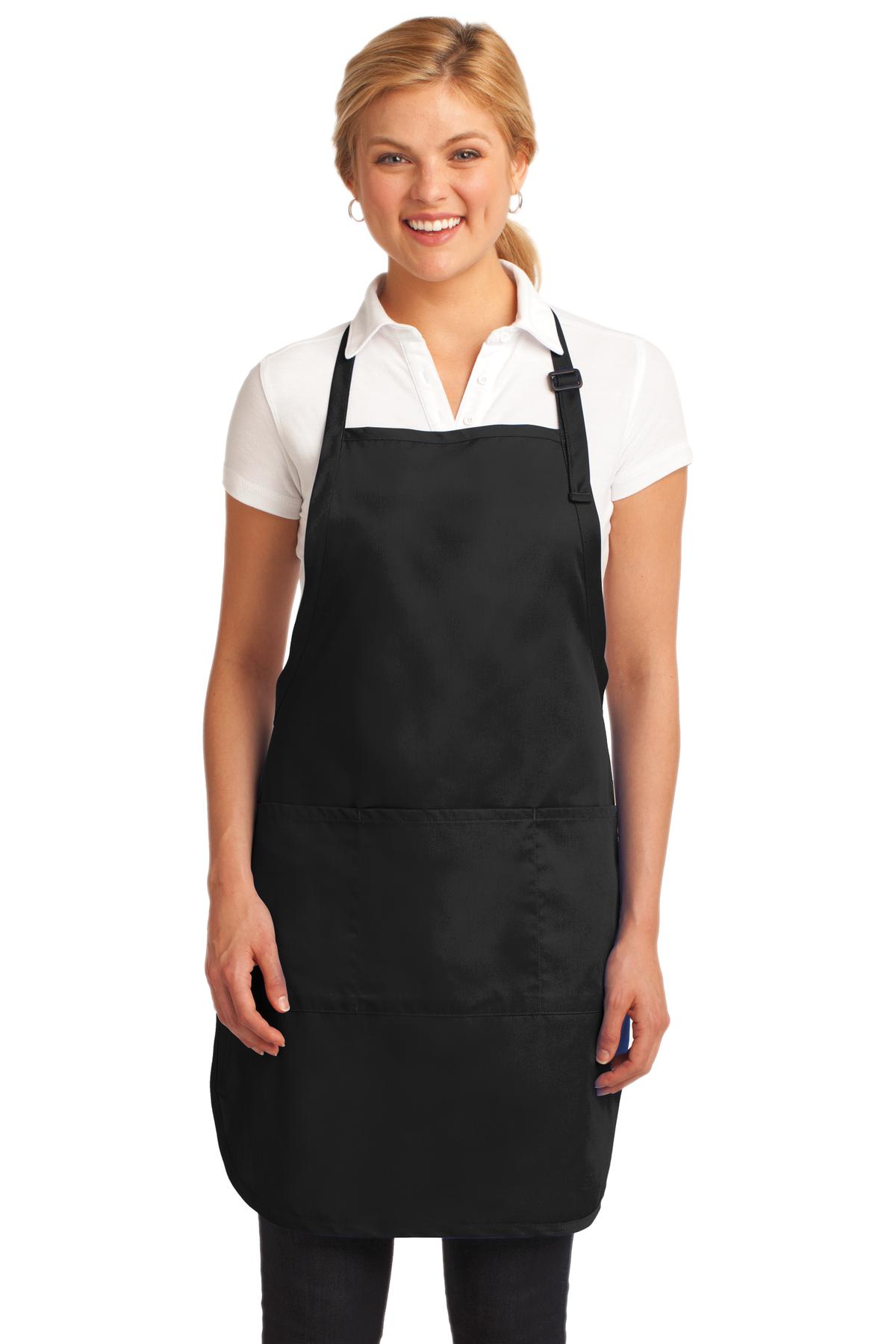 Front view of Easy Care Full-Length Apron With Stain Release