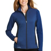 Front view of Ladies Full-Zip Heather Stretch Fleece Jacket