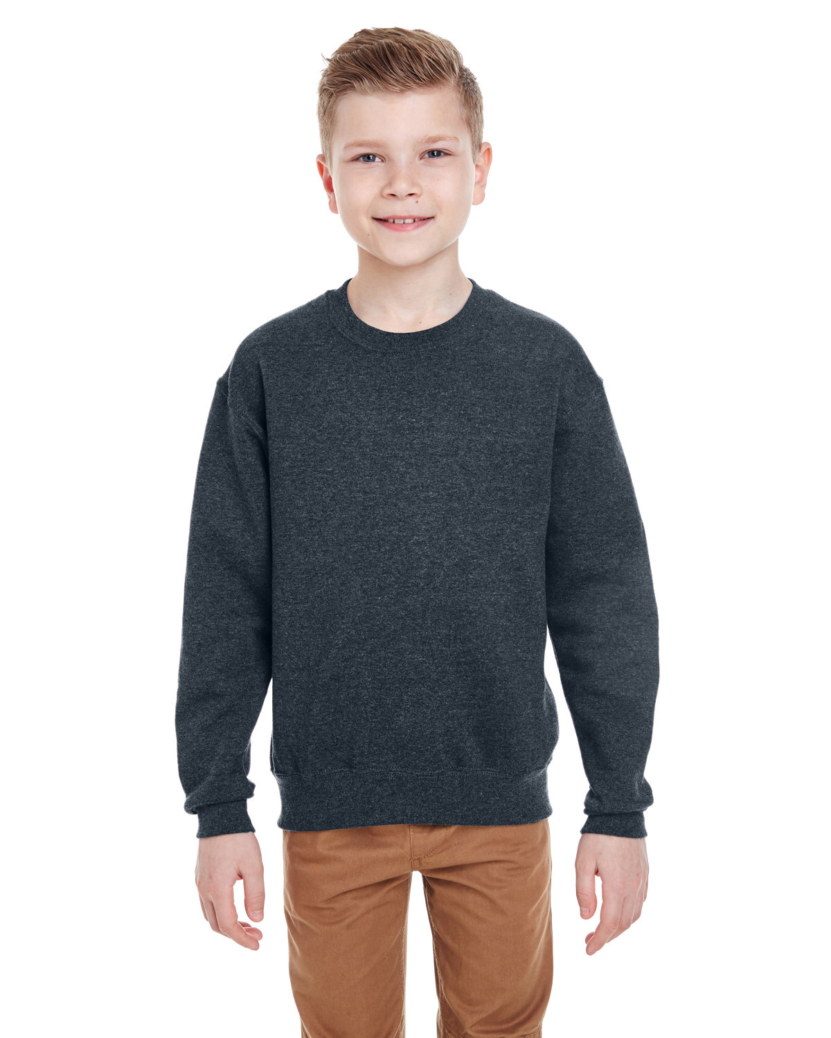 Front view of Youth NuBlend® Fleece Crew