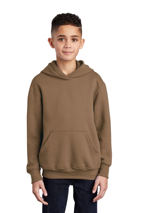 Front view of Youth Core Fleece Pullover Hooded Sweatshirt