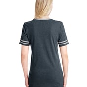 Back view of Ladies’ TRI-BLEND Varsity V-Neck T-Shirt