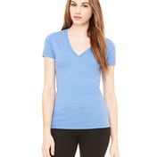 Front view of Ladies’ Triblend Short-Sleeve Deep V-Neck T-Shirt