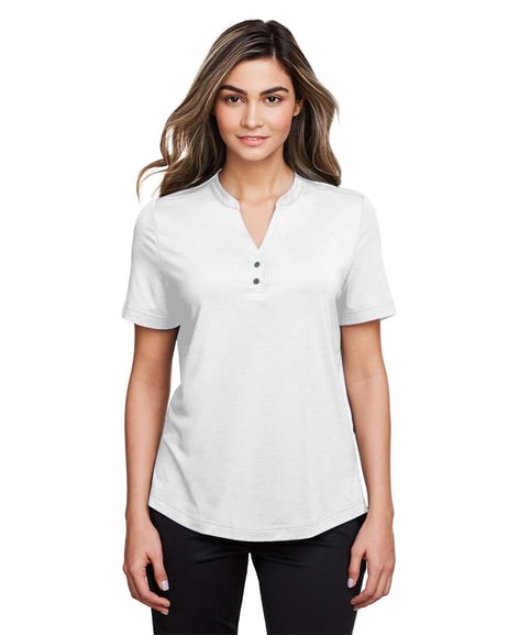 Front view of Women's JAQ Snap-Up Stretch Performance Polo