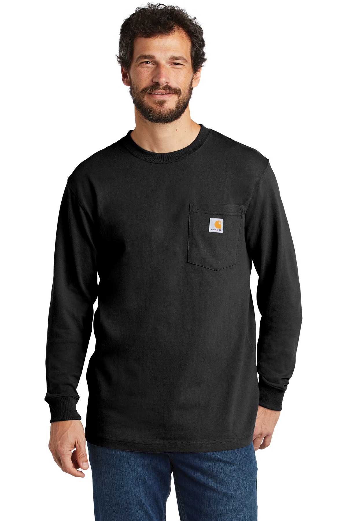 Front view of Workwear Pocket Long Sleeve T-Shirt