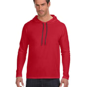 Front view of Adult Lightweight Long-Sleeve Hooded T-Shirt