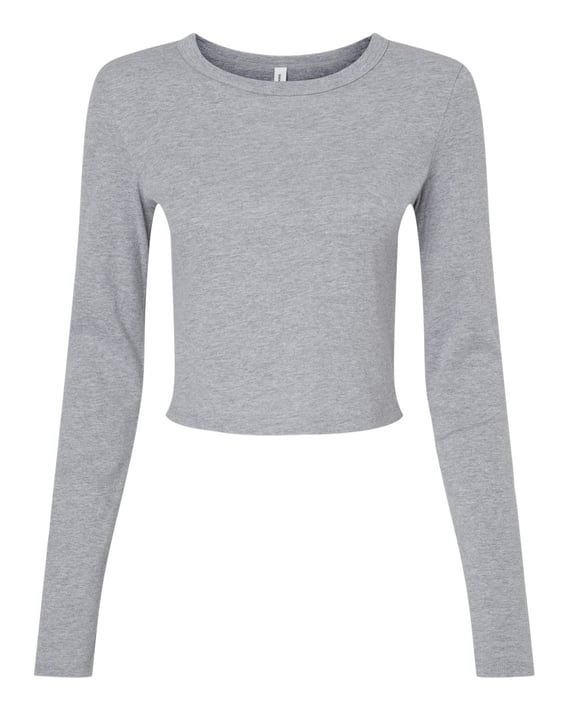 Front view of Women’s Micro Rib Long Sleeve Baby Tee