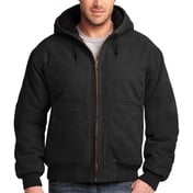 Front view of Washed Duck Cloth Insulated Hooded Work Jacket