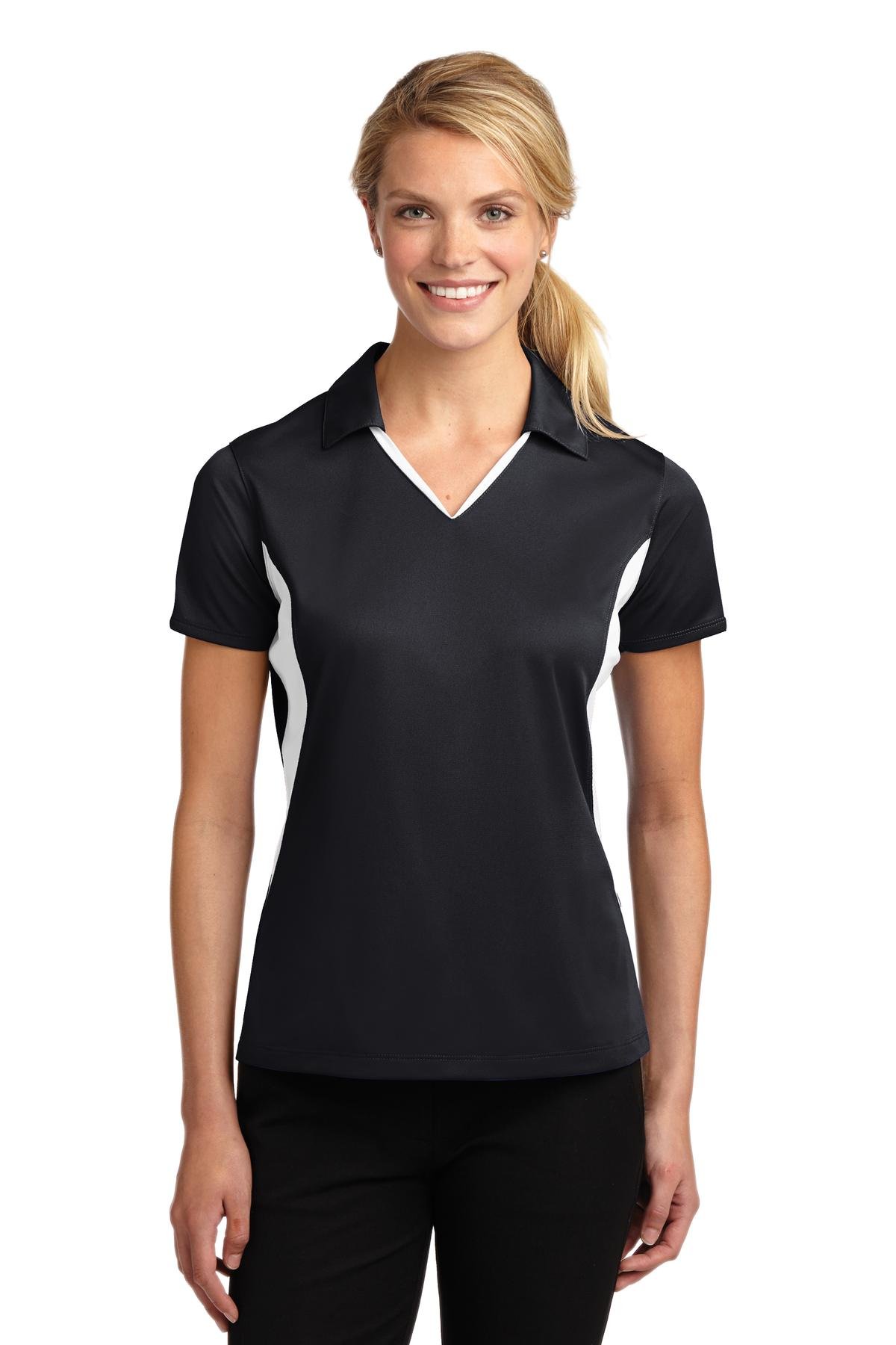 Front view of Women’s Side Blocked Micropique Sport-Wick® Polo