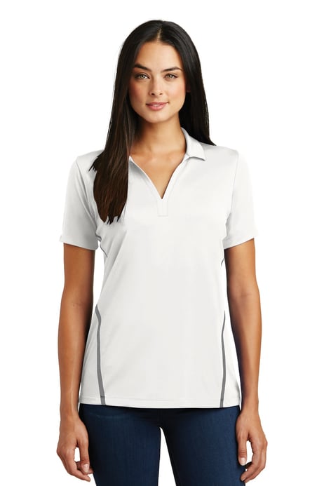 Front view of Ladies Contrast PosiCharge&reg; Tough Polo&reg;
