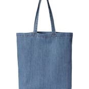 Back view of Cotton Denim Gusseted Tote Bag