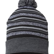Front view of USA-Made Striped Beanie