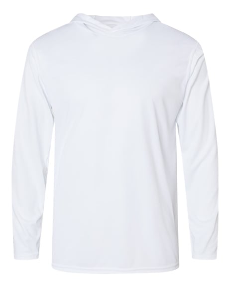 Front view of Momentum Hooded Long Sleeve T-Shirt