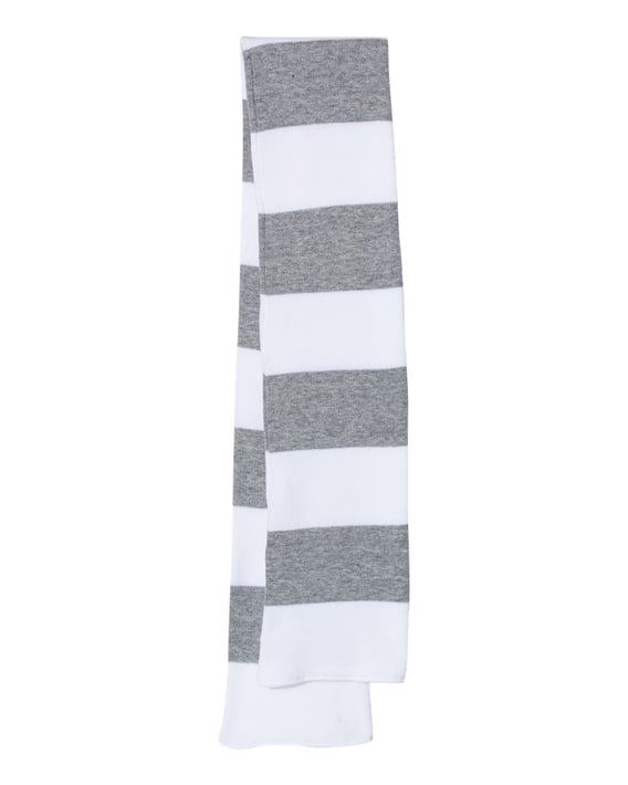 Front view of Rugby-Striped Knit Scarf
