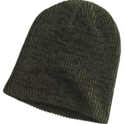 Front view of Ribbed Marled Beanie