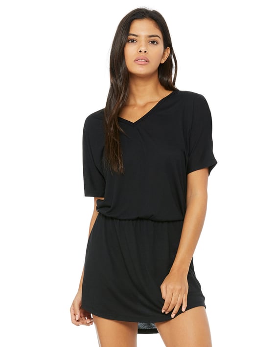 Front view of Ladies’ Flowy V-Neck Dress