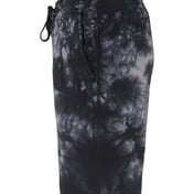Side view of Tie-Dyed Fleece Shorts