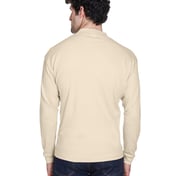 Back view of Adult Egyptian Interlock Long-Sleeve Mock Turtleneck