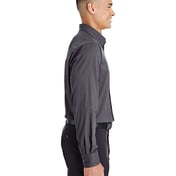 Side view of CrownLux Performance® Tonal Mini Check Woven Dress Shirt