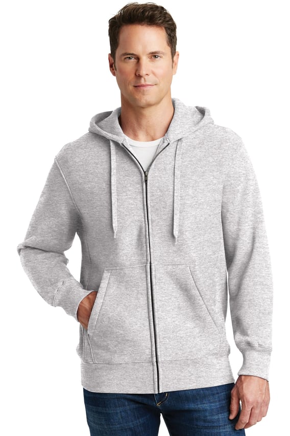 Front view of Super Heavyweight Full-Zip Hooded Sweatshirt