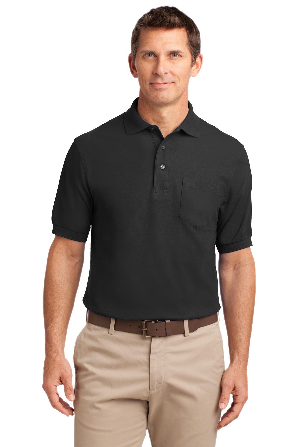 Front view of Tall Silk Touch Polo With Pocket