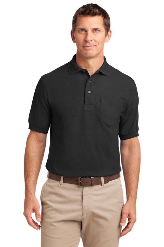 Front view of Tall Silk Touch Polo With Pocket