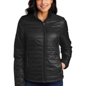 Front view of Ladies Packable Puffy Jacket