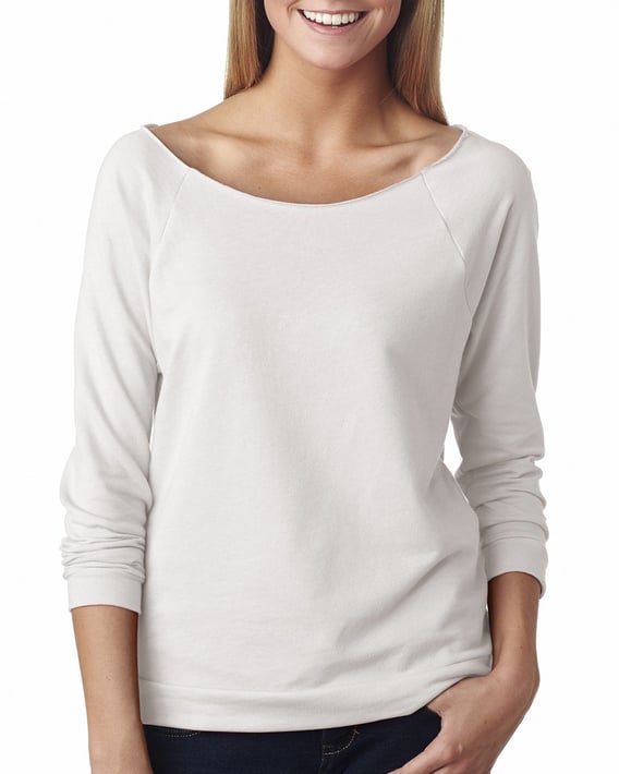 Front view of Ladies’ French Terry 3/4-Sleeve Raglan