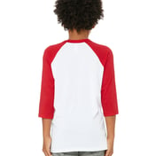 Back view of Youth 3/4-Sleeve Baseball T-Shirt