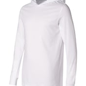 Side view of Jersey Hooded Long Sleeve Tee