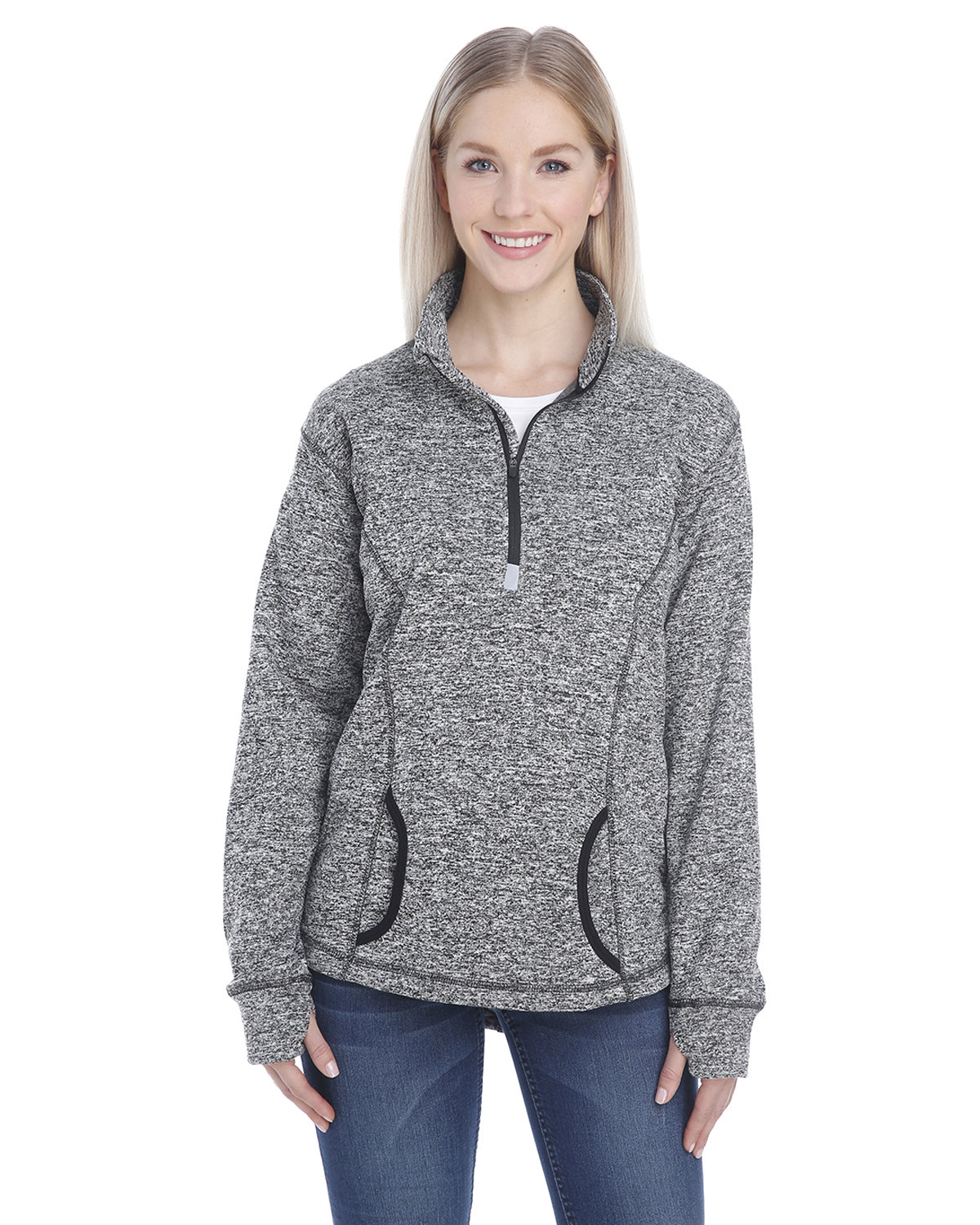 Front view of Ladies’ Cosmic Fleece Quarter-Zip