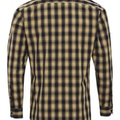Back view of Mulligan Check Long-Sleeve Cotton Shirt