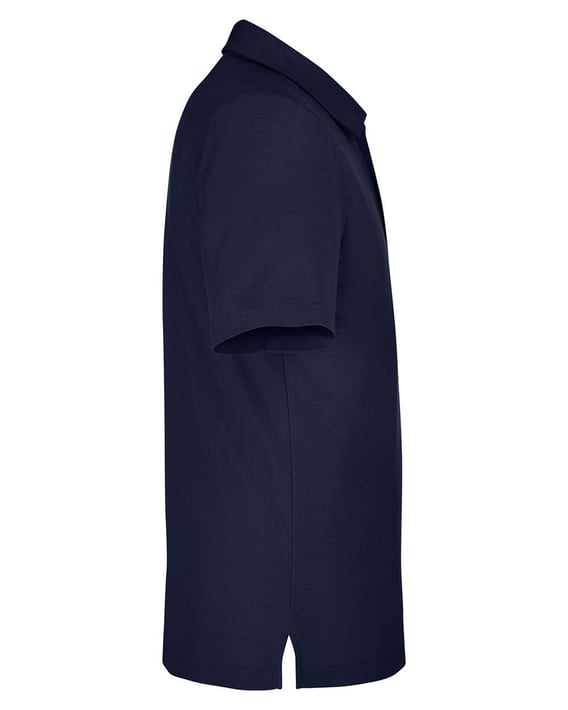 Side view of Tall Fusion ChromaSoft™ Pique Polo