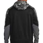 Back view of Sport-Wick® Mineral Freeze Fleece Colorblock Hooded Pullover