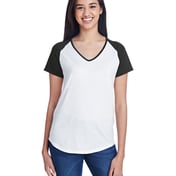Front view of Ladies’ Tri-Blend Raglan T-Shirt