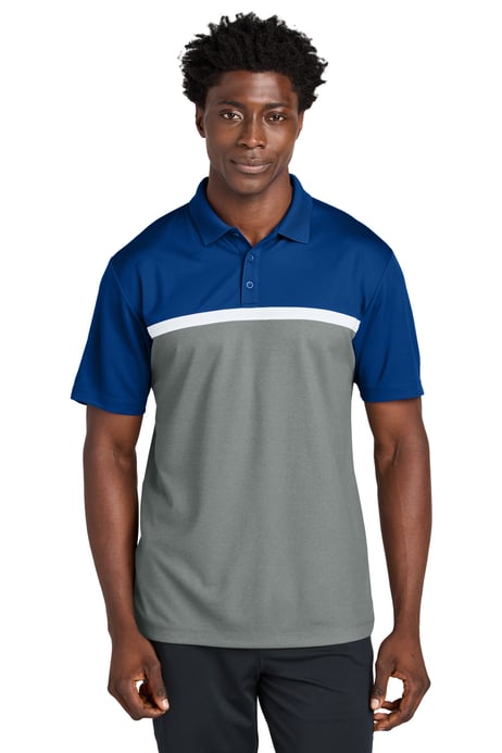 Front view of UV Micropique Colorblock Polo