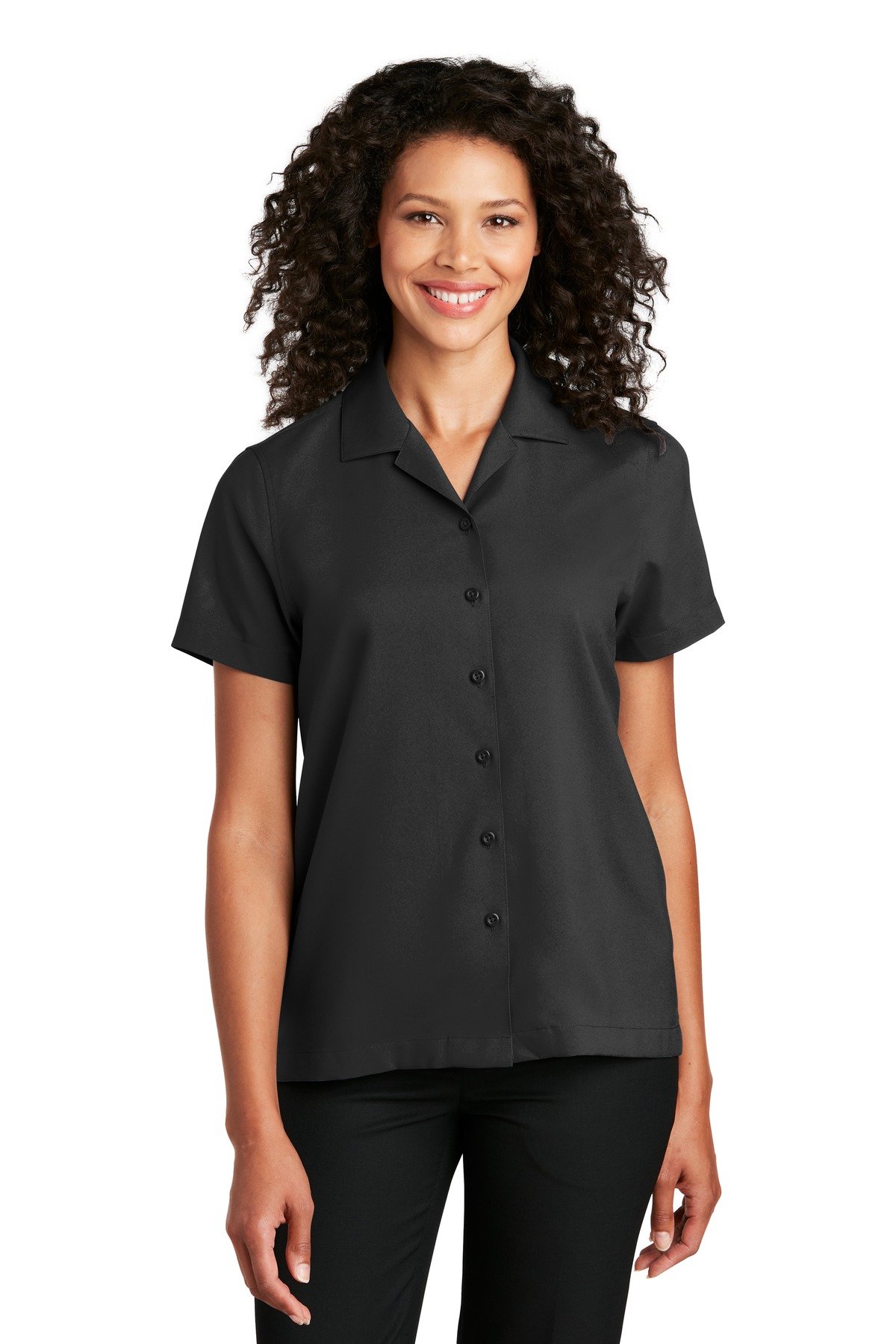 Front view of Ladies Short Sleeve Performance Staff Shirt