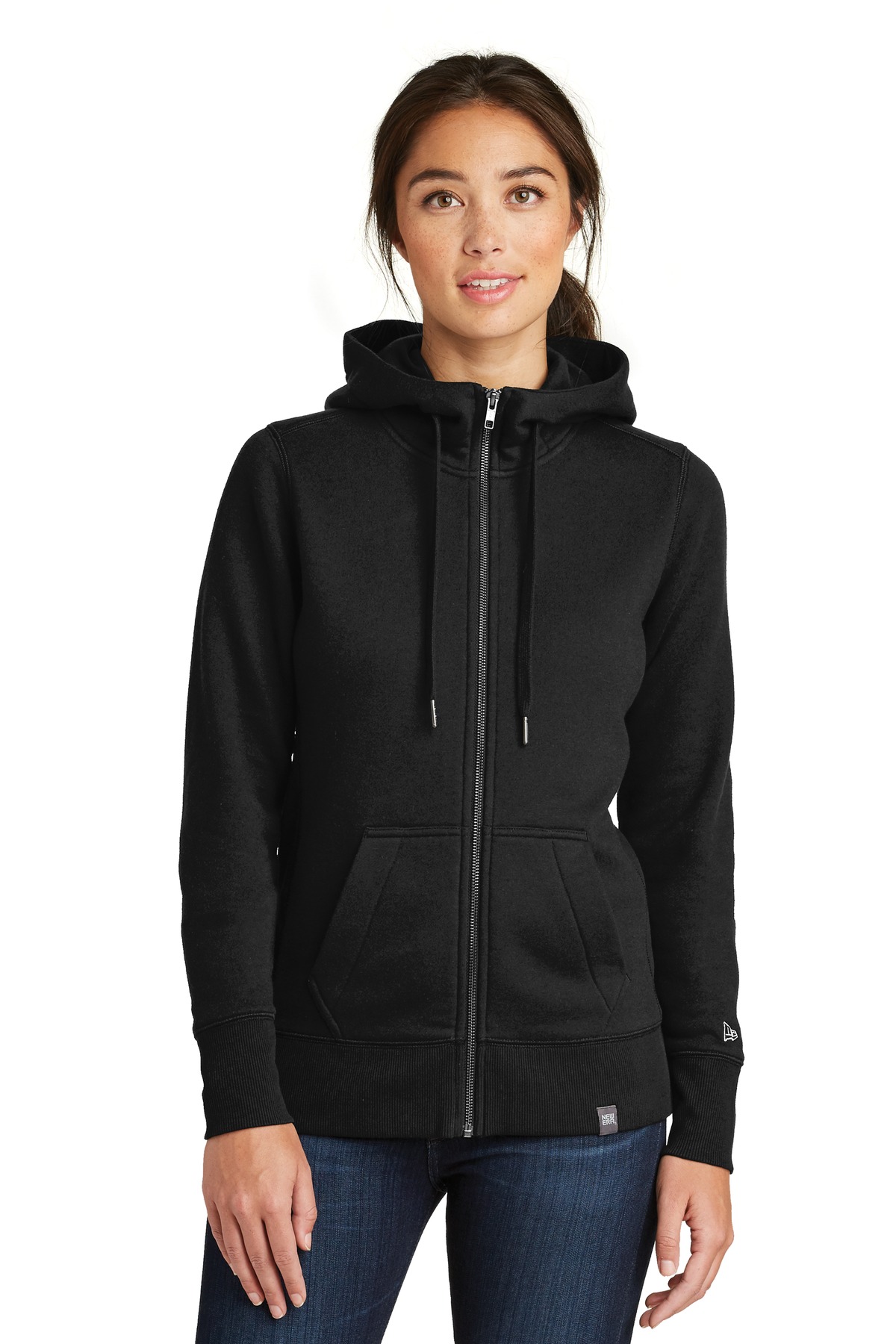 Front view of Ladies French Terry Full-Zip Hoodie