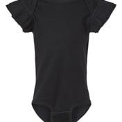 Front view of Infant Flutter Sleeve Baby Rib Bodysuit