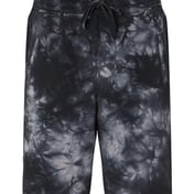 Front view of Tie-Dyed Fleece Shorts